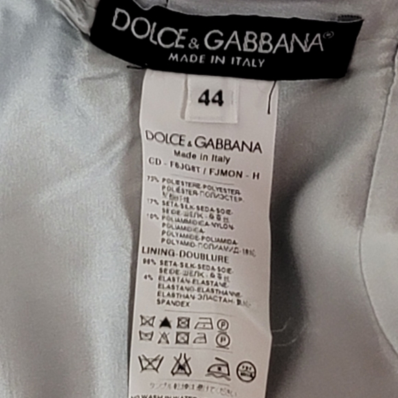 Dolce & Gabbana Pale Blue Cap Sleeve Pencil Dress size 44 - Picture 3 of 3